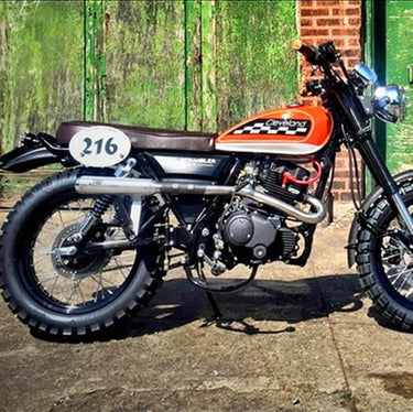 Plaque numero moto vintage scrambler chiffre 216